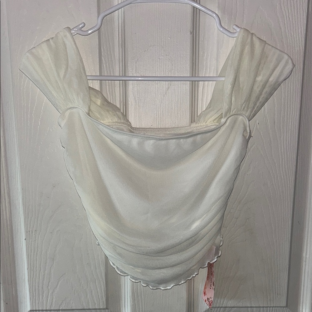 Elegant White Draped Top